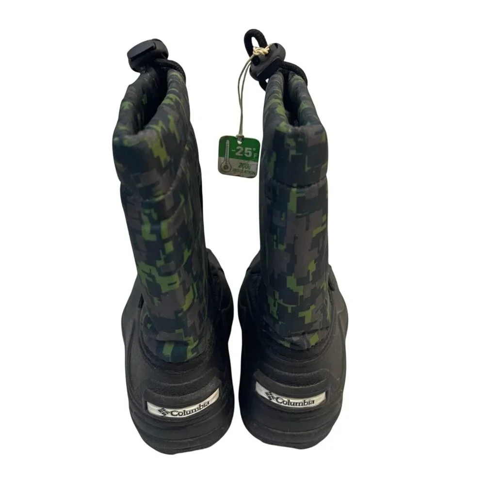 Columbia Powderbug Camo Snow Boots Boys Size 8 Little Kids